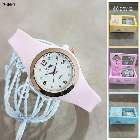 7-36 RELOJ PRINCESS + COFRE MUSICAL BAILARINA