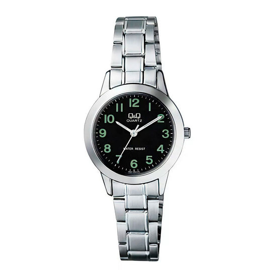 Reloj Mujer Qyq Q947j205y Acero Plateado Dama + Estuche