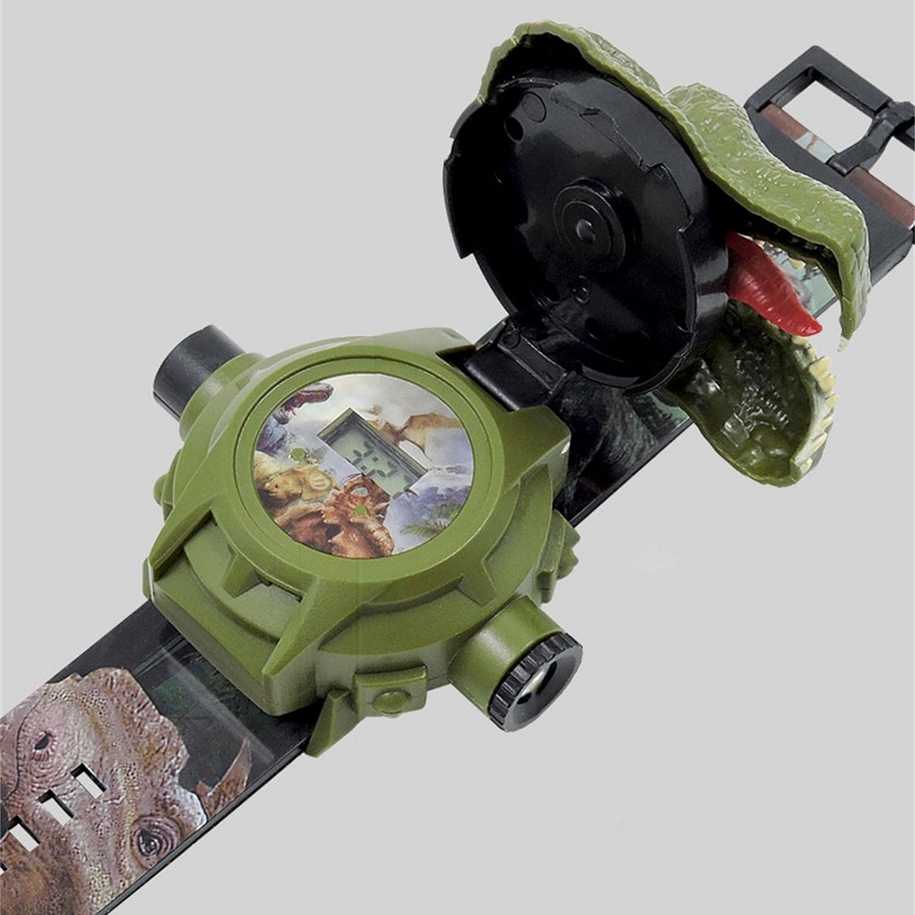 Reloj Niño Proyector Luz Digital Dinosaurio Tiranosaurio Rex