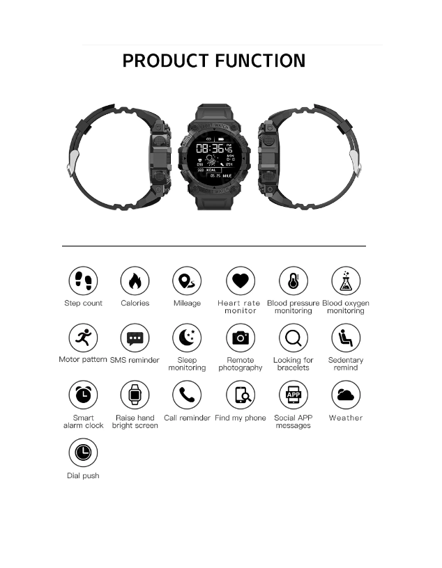 Smart Watch Fd68 Pro Reloj Inteligente Deport Cardio Presion